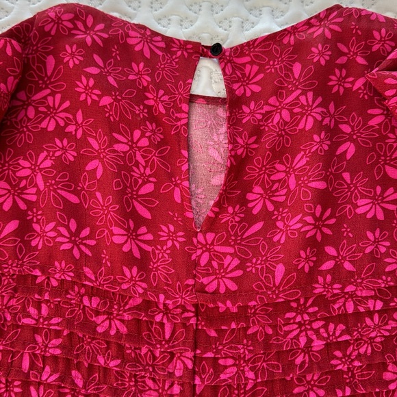 FREE PEOPLE Jessie MIDI Dress Pink Floral Flowy Puff Sleeves Size 4 Like New! - Picture 7 of 10